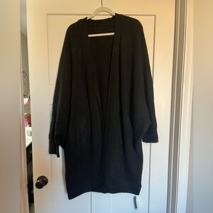 Black Open Front Dolman Cardigan